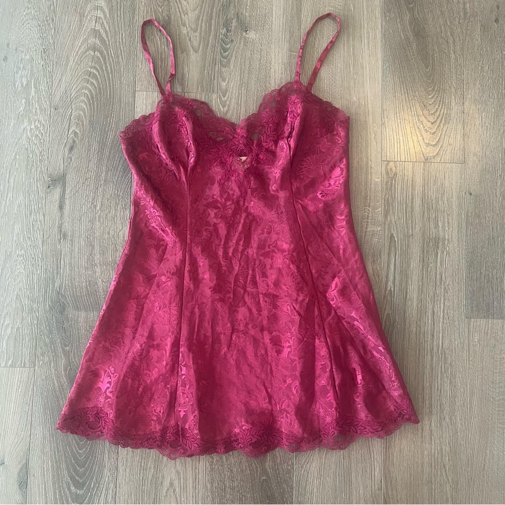 Vintage Victoria's Secret gold label lace slip dress
